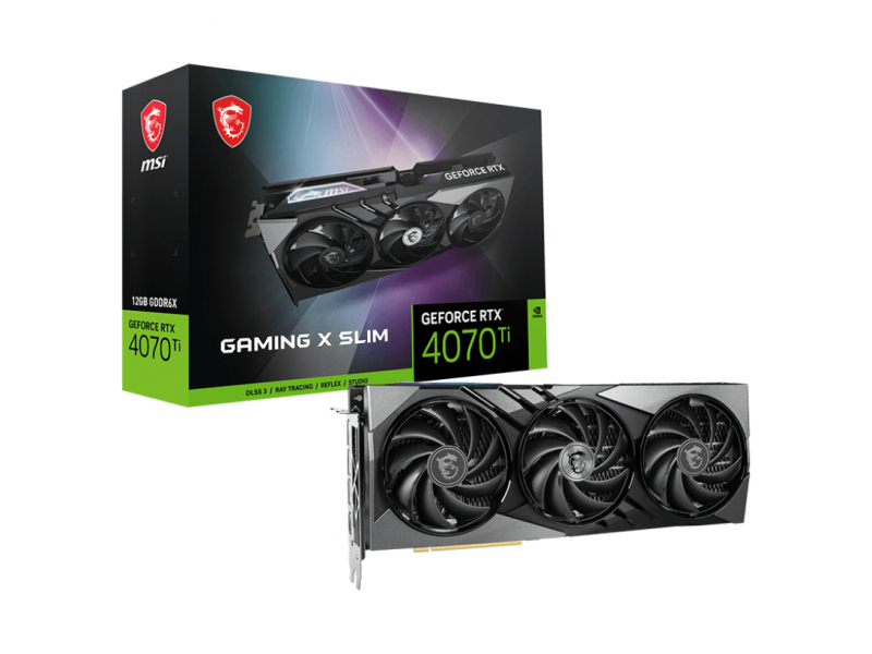 MSI GeForce RTX 4070 Ti Gaming X Slim 12GB GDDR6X Black V513-250R