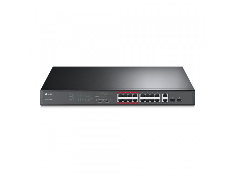 TP-Link 16-Port 10/100 Mbps + 2-Port Gigabit Rackmount Switch TL-SL1218MP