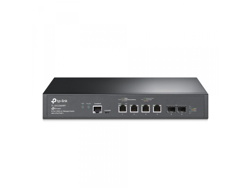 TP-Link JetStream 6-Port 10GE L2+ Managed Switch 4-Port PoE++ TL-SX3206HPP