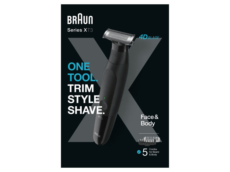 Braun Series XT3200 Hybridtrimmer für Gesicht und Körper Schwarz 206334