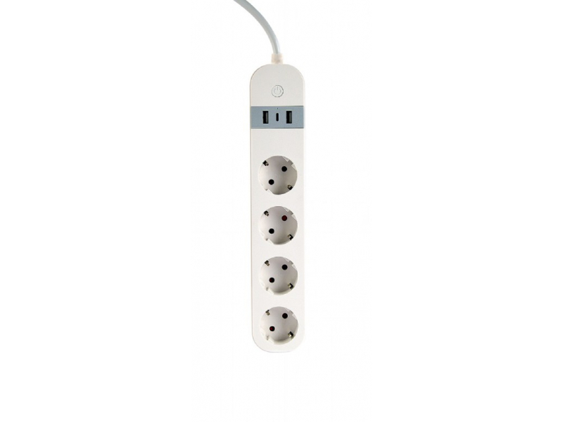 Gembird Smart Powerstrip USB Ladegerät 4 Steckdosen 1.5m TSL-PS-S4U-01-W