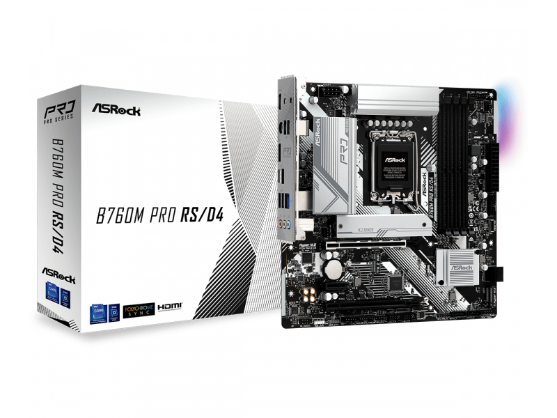 ASRock B760M Pro RS/D4 B760 Intel Mainboard 90-MXBKL0-A0UAYZ