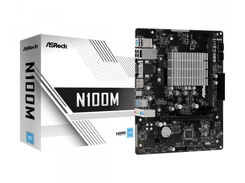 ASRock N100M Intel Mainboard 90-MXBK80-A0UAYZ