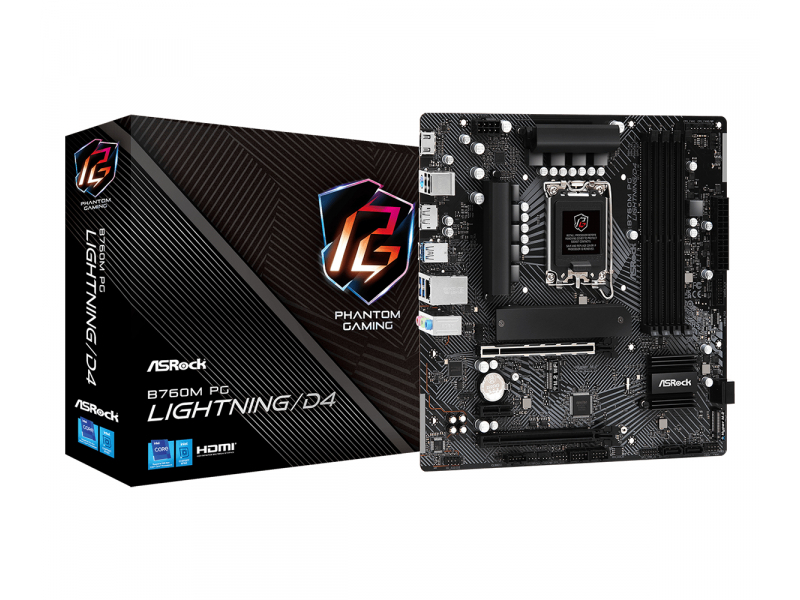 ASRock B760M PG Lightning/D4 Intel Mainboard 90-MXBLY0-A0UAYZ