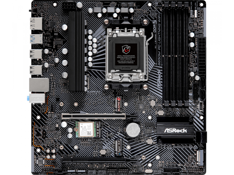 ASRock B650M PG Lightning WiFi AM5 AMD Mainboard 90-MXBMW0-A0UAYZ