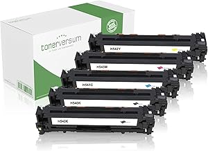 5 Toner Cartridges Compatible with HP CB540A CB541A CB542A CB543A Black Cyan Magenta Yellow for Color Laserjet CM1312mfp CM1312nfi MFP CP1215 CP 1514n CP1515n CP1312