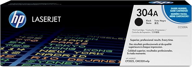 HP 304A Black Original LaserJet Toner Cartridge (CC530A)
