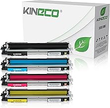 Kineco 4 Toner Cartridges Compatible with HP CE310-CE313 Laserjet Pro 100 Color MFP M175, Pro M275, Color Laserjet Pro CP1021, CP1025, CP1028 - CE310A-CE313A - Black 1,200 Pages Colour 1,000 Pages