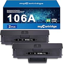 MYCARTRIDGE 106A W1106A Toner Replacement for HP 106A Toner Compatible with HP Laser MFP 135wg Toner for HP Laser 107a 107w 107r MFP 137fnw 137fwg 135a 135w 135r 135wg (2 Black, with Chip)