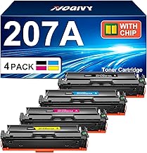 NOGIVY 207A 207X Toner with Chip Compatible with HP 207A Toner Set for Color Laserjet Pro MFP M283fdw Toner for M255dw M282nw M283fdn W2210A W2211A W2212A W2213A (Black Cyan Yellow Magenta, Pack of 4)