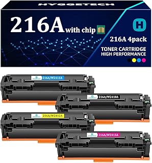 Hyggetech Toner 216A with Chip Compatible with HP 216A Toner Set W2410A W2411A W2412A W2413A for HP Color Laserjet Pro M183fw M182 M183 M182n M182nw M155a M155nw BK/C/M/Y