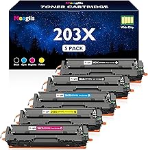 Meagiis CF540X 203X Toner Cartridge Compatible with HP 203X 203A CF540X CF541X CF542X CF543X CF540A for Color Laserjet Pro MFP M281fdw M280nw M281cdw M254dw M254nw M254dn (Pack of 5) )